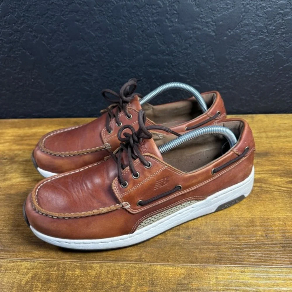 New Balance‎ MD1200SB Brown Leather Boat Shoes Mens 8.5 2E Wide